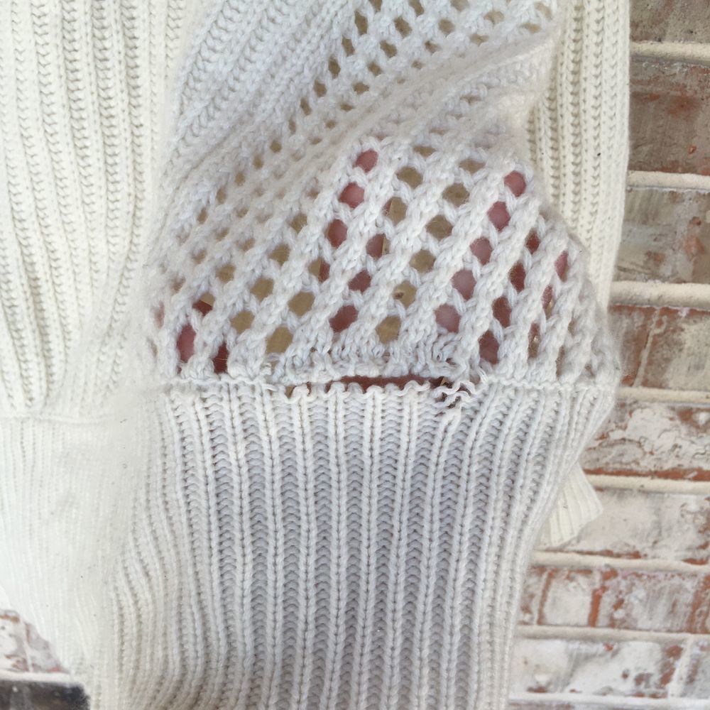 *flaw Rag & Bone Cashmere Athena Sweater Cream M - Picture 7 of 8